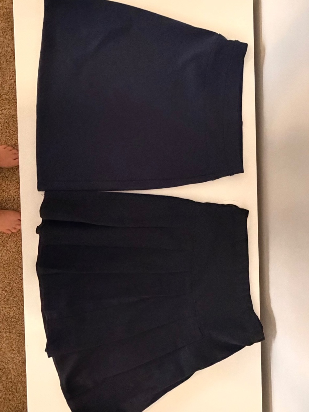 Two NEXT Girls Navy School Uniform Pleated and Straight Skirts Sizes 10